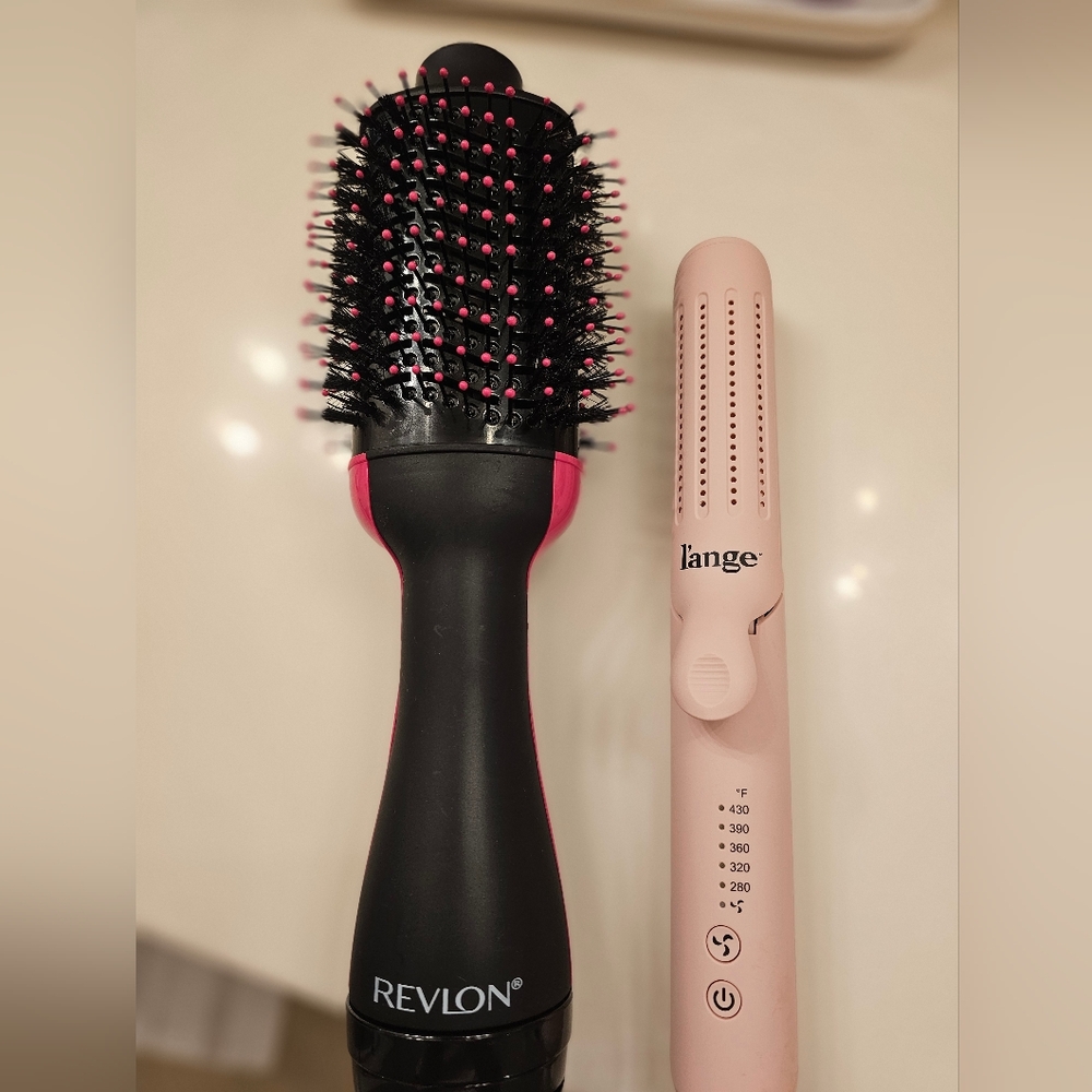L'ange Le Duo Airflow Styler and Revlon One Step Hair Dryer Brush